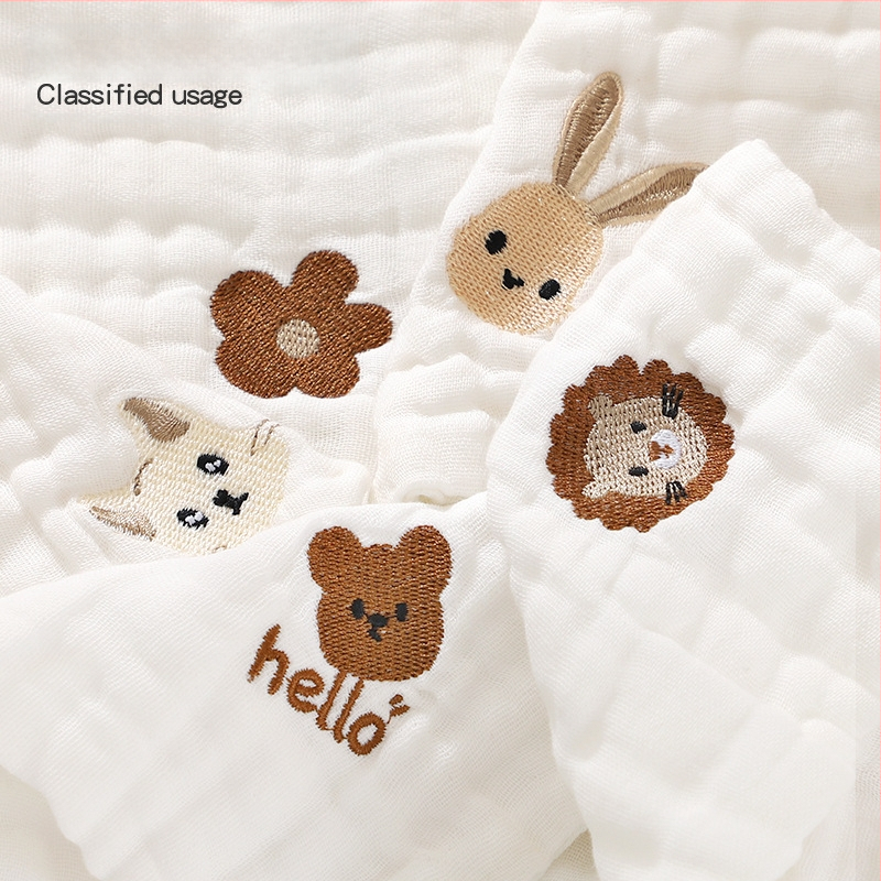 Slinavnik za bebe — ljetni lagani pamuk gaz, kvadratni oblik, za uzrast 3–8 godina