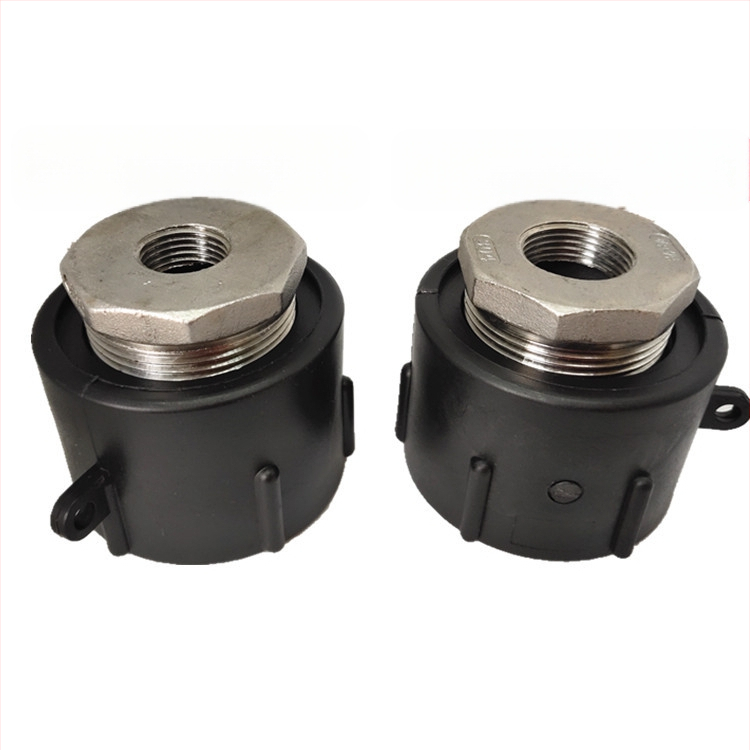 IBC tvertnes adapteris — 2 collas vītne uz 1 collas iekšējās vītnes, plastmasas savienotājs