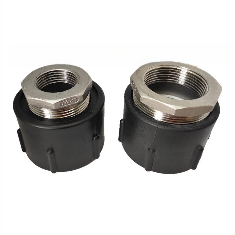 IBC tvertnes adapteris — 2 collas vītne uz 1 collas iekšējās vītnes, plastmasas savienotājs