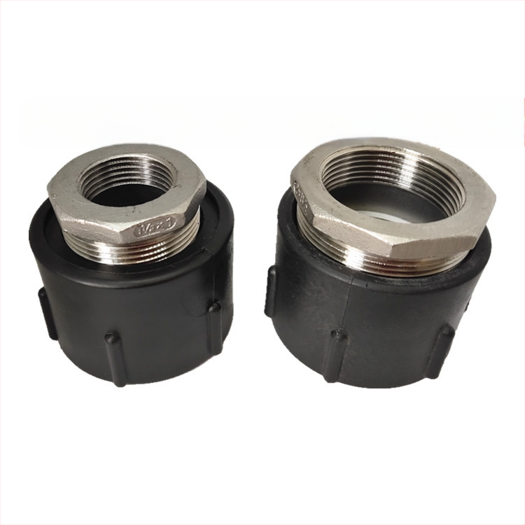 IBC tvertnes adapteris — 2 collas vītne uz 1 collas iekšējās vītnes, plastmasas savienotājs