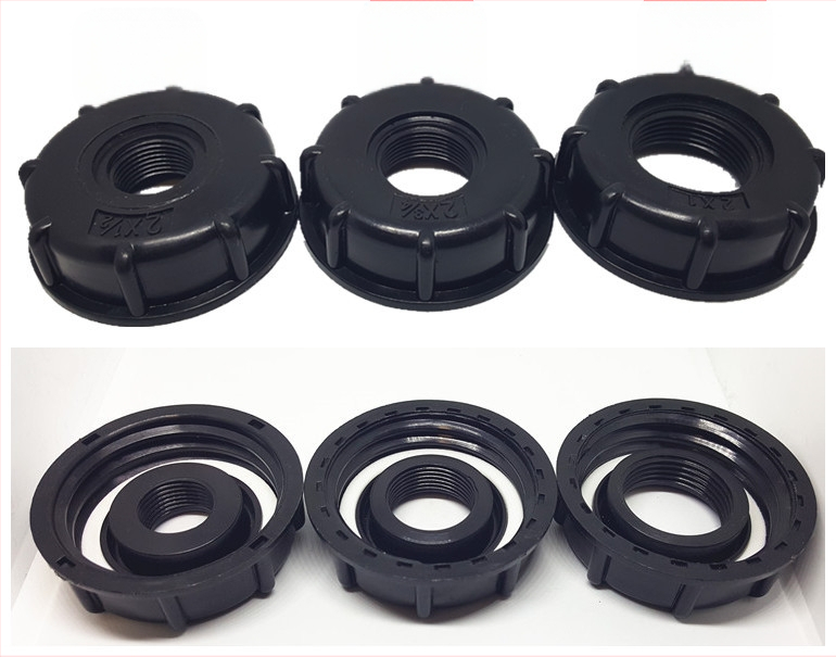 IBC tvertnes adapteris — 2 collas vītne uz 1 collas iekšējās vītnes, plastmasas savienotājs