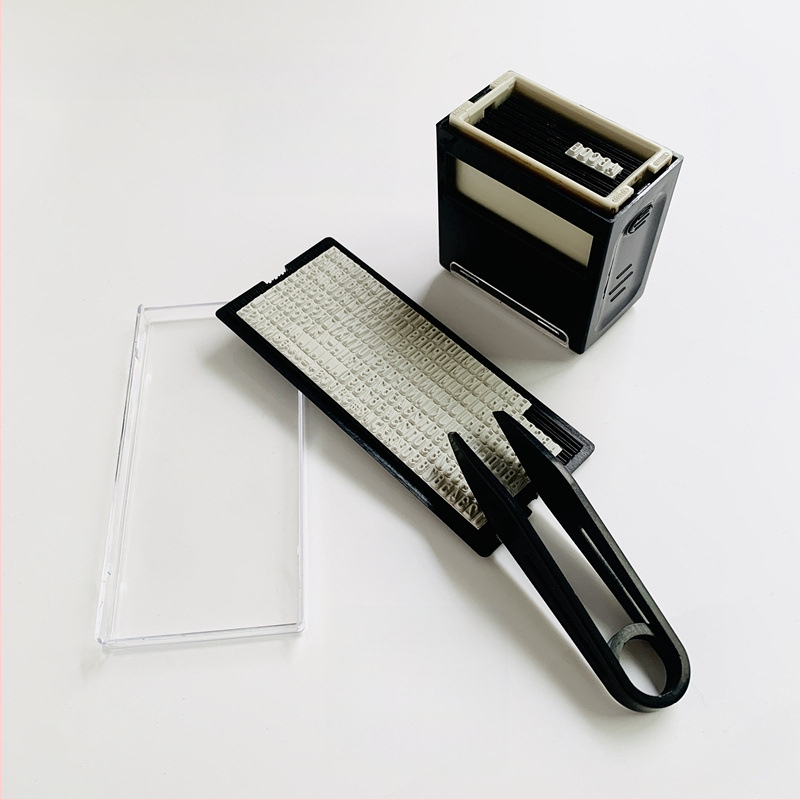 Dial stamp set – Пластмасов правоъгълен печат за финансови офисни нужди; възстановяване на мастило