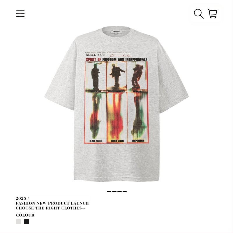 Vintage udobna muška majica, ulični stil, okrugli izrez, kratke rukave, mercerisirana pamuk 96%+