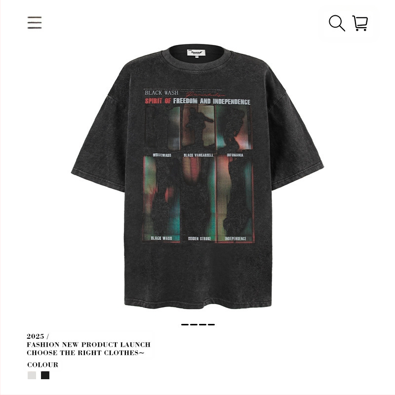 Vintage udobna muška majica, ulični stil, okrugli izrez, kratke rukave, mercerisirana pamuk 96%+