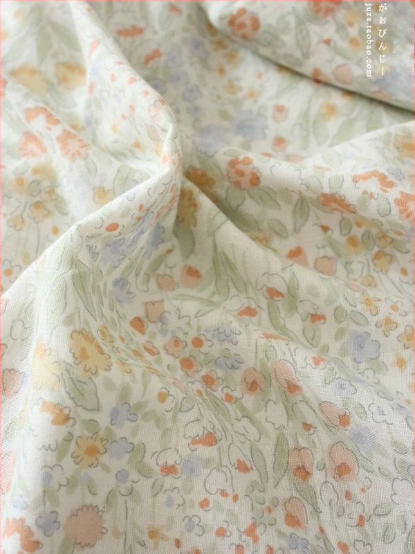 Памучна двуслойна марля за дрехи и спално бельо, корейски стил флорална шарка, майчино-бебешка класа, ръчно изработено