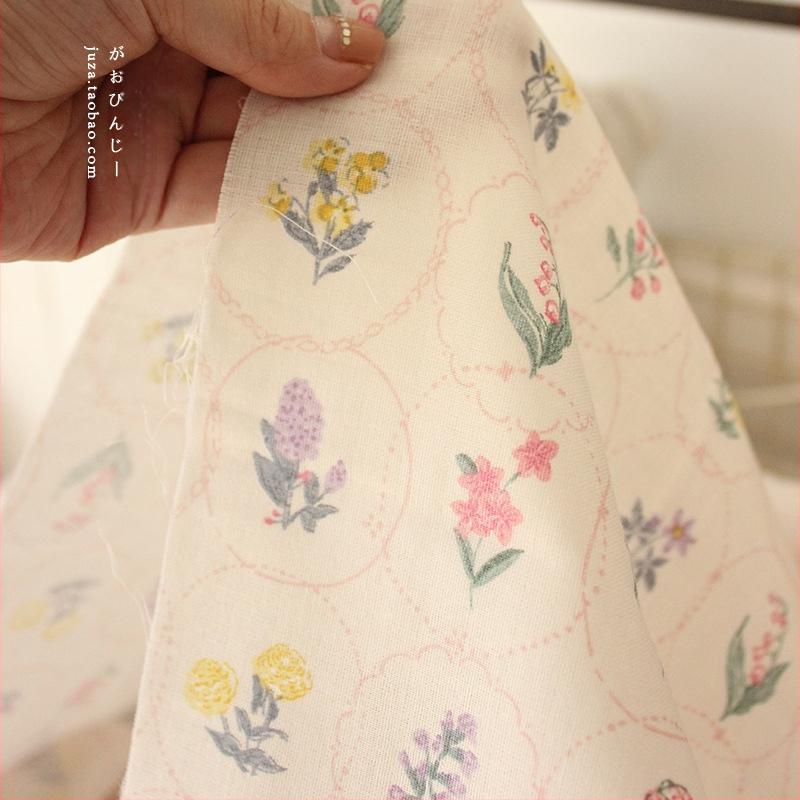 Памучна двуслойна марля за дрехи и спално бельо, корейски стил флорална шарка, майчино-бебешка класа, ръчно изработено