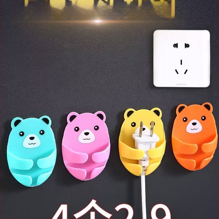 Cuier multifuncțional pentru priză cu bandă adezivă, organizator de cabluri pentru bucătărie, montaj fără găuri