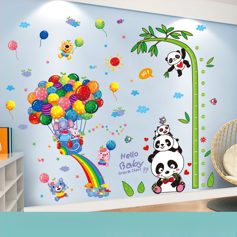 Sienas uzlīme bērnu istabai — karikatūras motīvs, PVC materiāls, ūdensizturīgs, 1 gab., plakans dizains