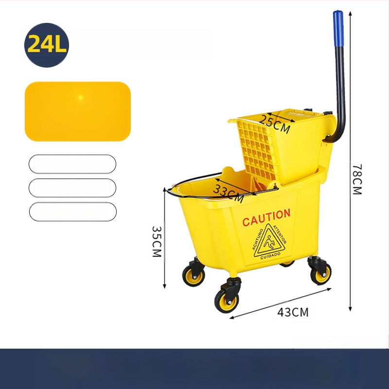 Кофа за моп с въртящ се изцеждащ механизъм; памучна нишка за моп; пластмасова пръчка за моп; изцеждане 80–90%; товароподемност под 10 кг