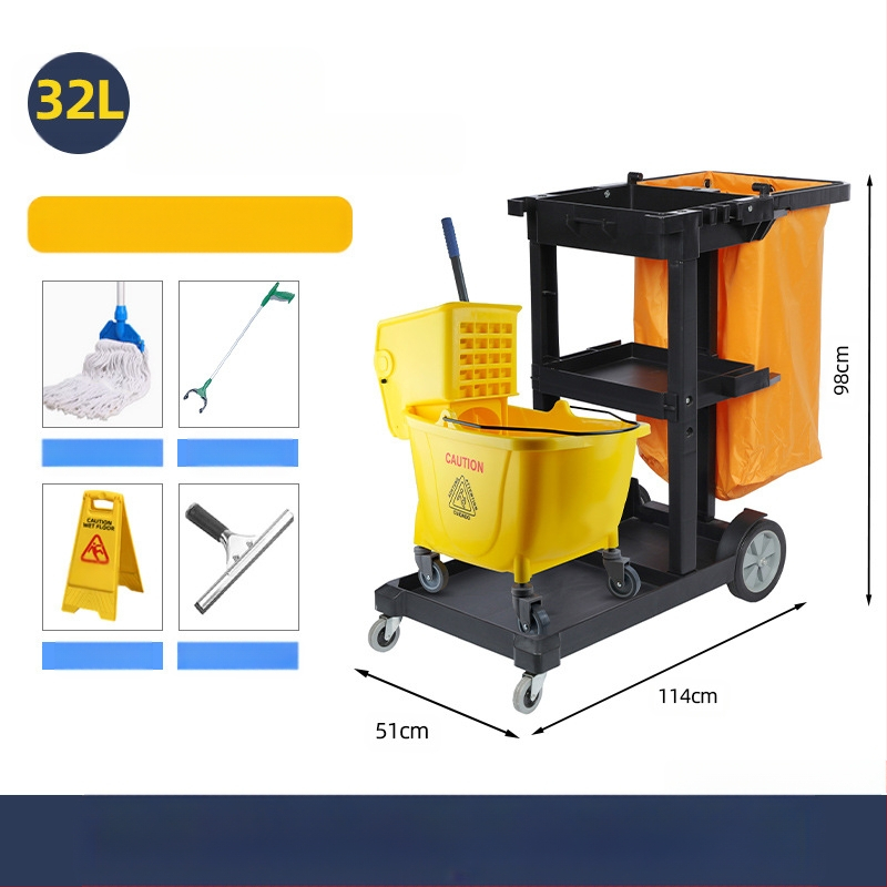 Кофа за моп с въртящ се изцеждащ механизъм; памучна нишка за моп; пластмасова пръчка за моп; изцеждане 80–90%; товароподемност под 10 кг