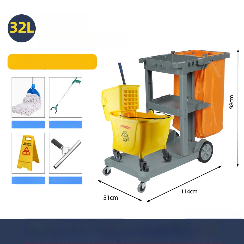 Кофа за моп с въртящ се изцеждащ механизъм; памучна нишка за моп; пластмасова пръчка за моп; изцеждане 80–90%; товароподемност под 10 кг