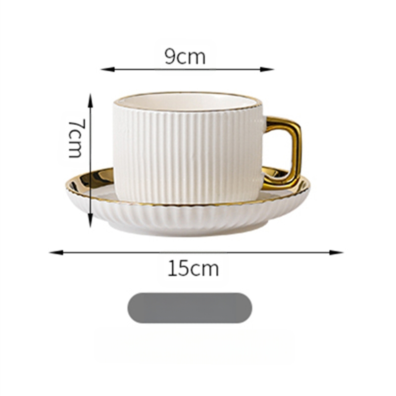 Kafas krūžu un apakštasīšu komplekts, keramika, latte-art detaļas, mūsdienīgs minimālisms, 12 daļu komplekts 6 personām, ar drukātu logotipu