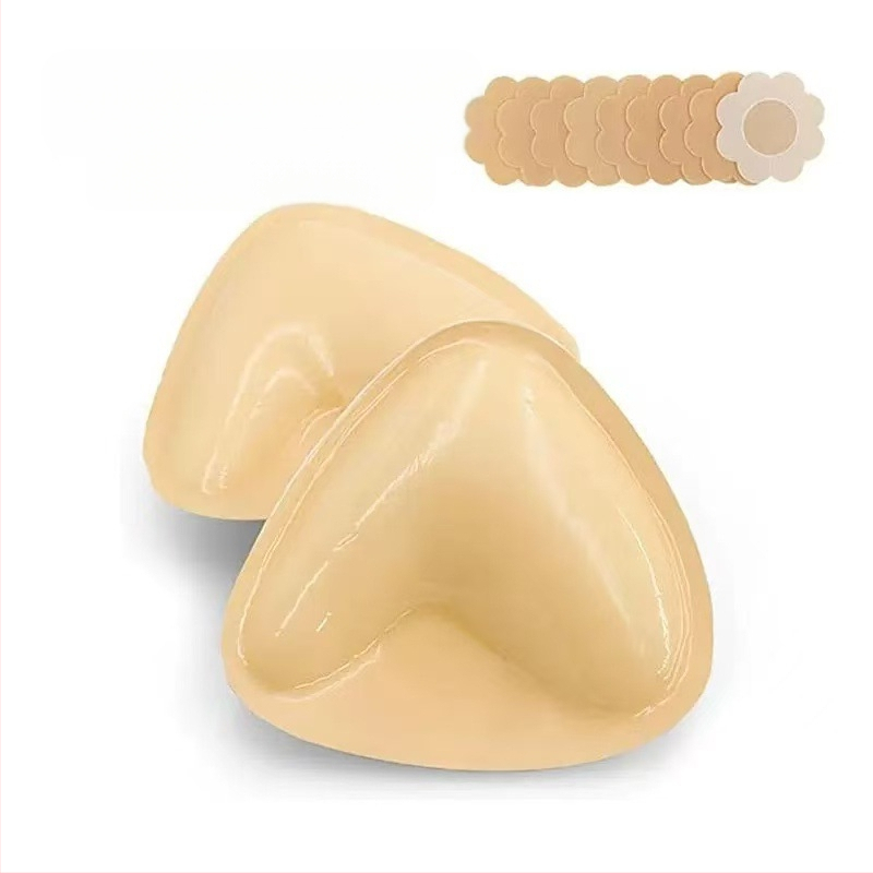 Divpusēji līmējami krūšu spilventiņi mazām krūtīm, biezināti neredzami iekšējie spilventiņi, push-up un palielināšanas triātri spilventiņi (Materiāls: Nīlons; Biezums: Parasts; Funkcija: Savākšana, Elpošana)