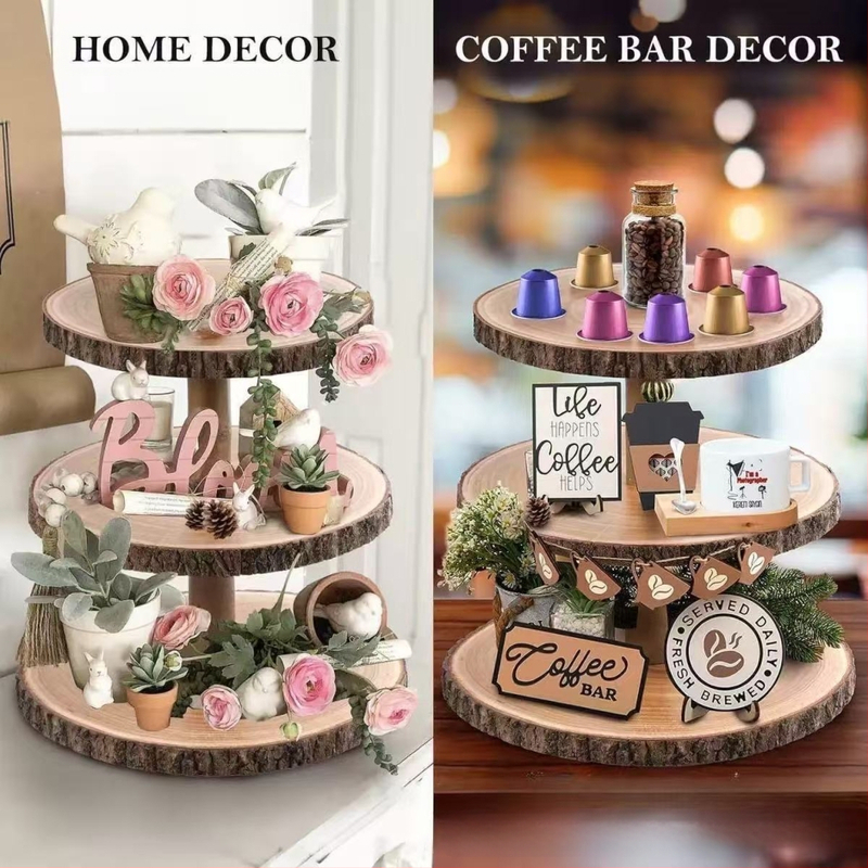 Višeslojni drveni stalak za tortu – ručna izrada od Paulownia, masivno drvo, porijeklo Šandong