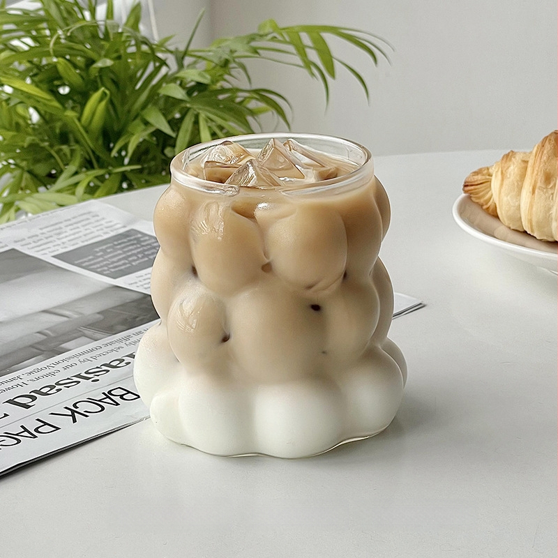 Šalica za kavu s držalom — otporna na visoke temperature, staklo od visokog borosilikata, dizajn nadahnut grožđem