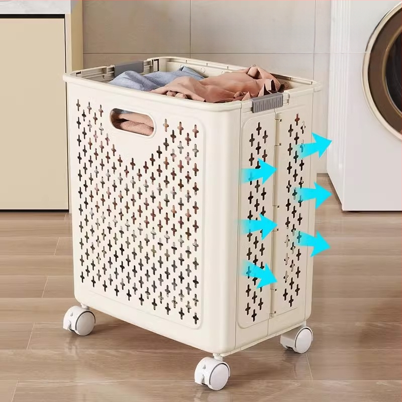 Κάδος βρώμικων ρούχων από PP, αναδιπλούμενος, για οικιακή χρήση