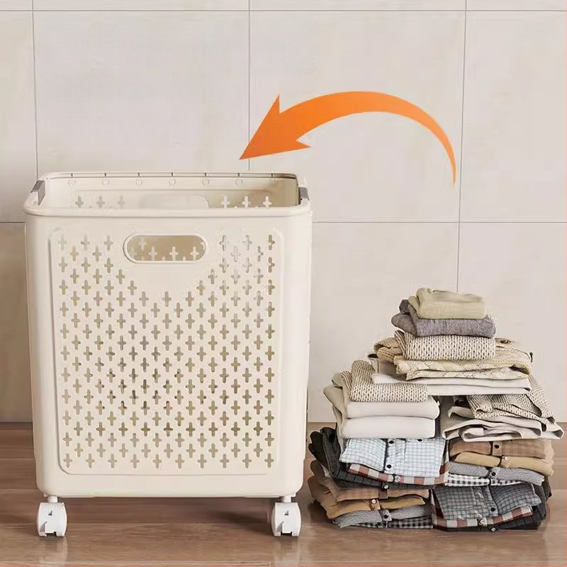 Κάδος βρώμικων ρούχων από PP, αναδιπλούμενος, για οικιακή χρήση