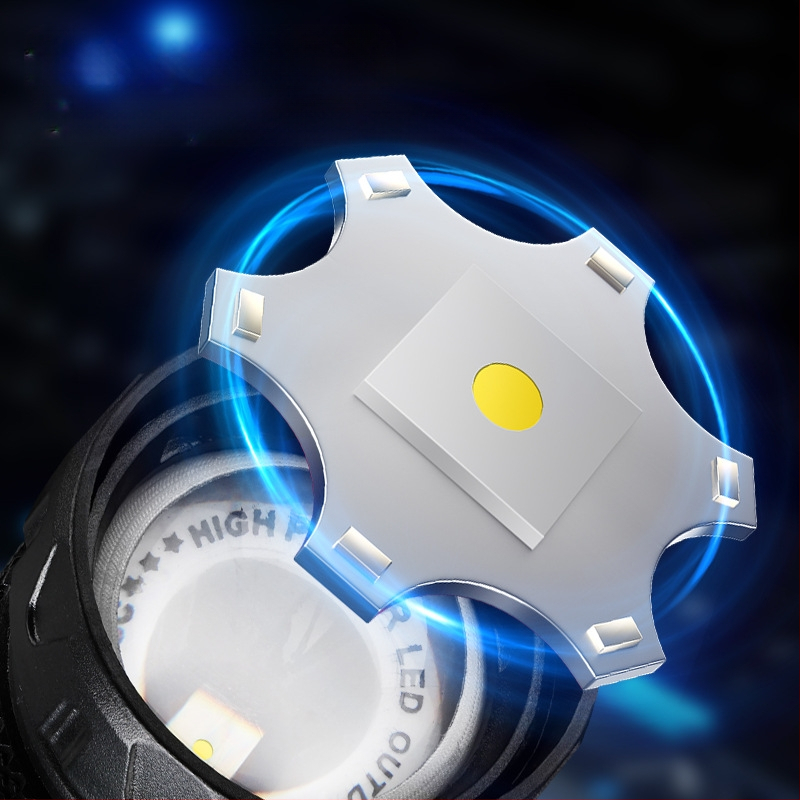 Daudzfunkcionāla LED laterna ar COB sānu apgaismojumu, 10W, 1200mAh akumulators, 360° rotācija, manuāla uzlāde