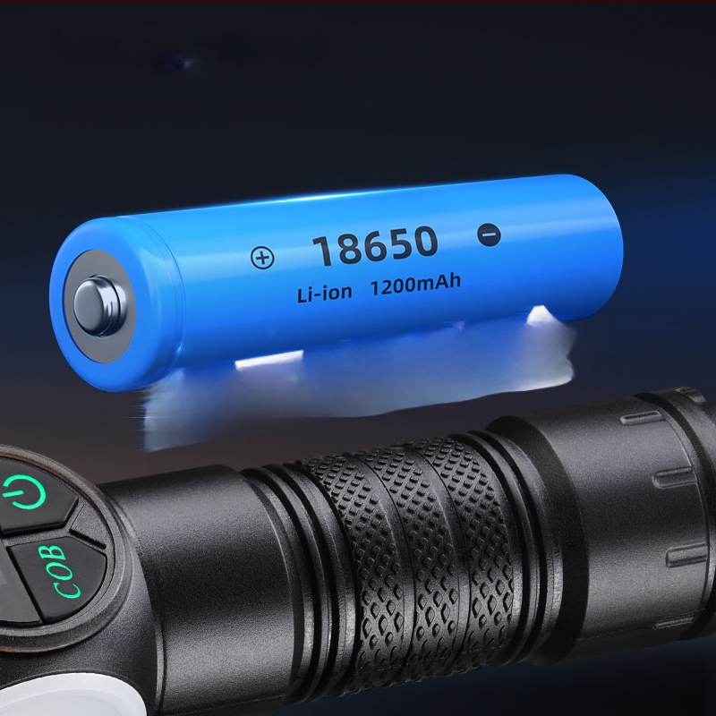 Daudzfunkcionāla LED laterna ar COB sānu apgaismojumu, 10W, 1200mAh akumulators, 360° rotācija, manuāla uzlāde