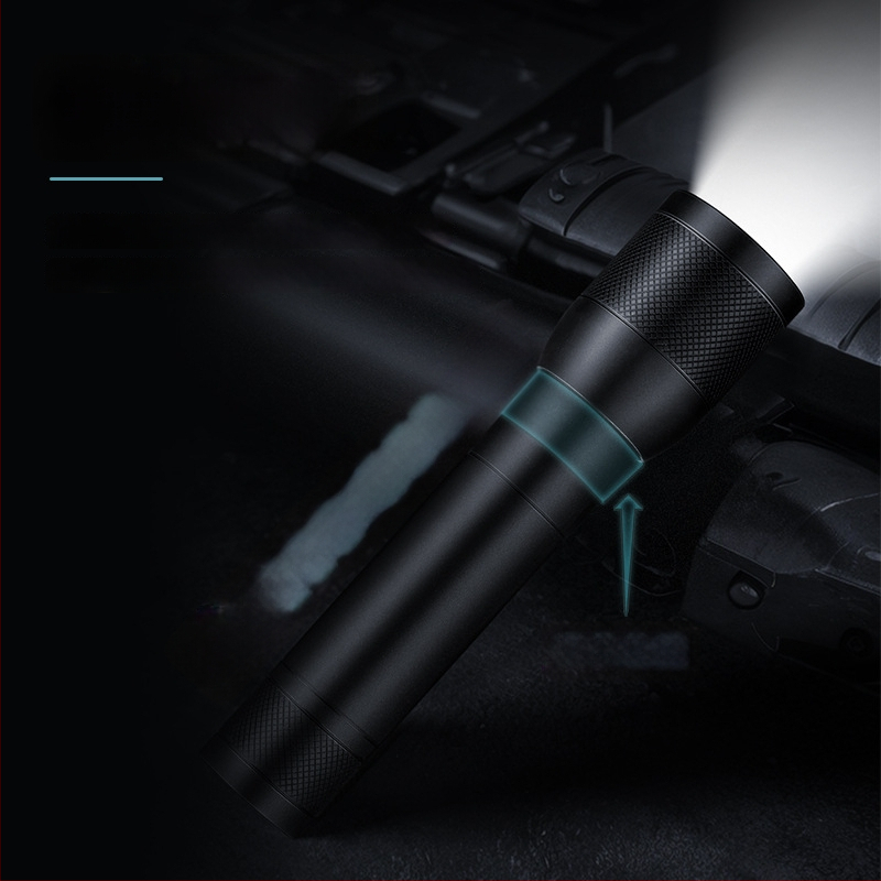 LED taskulamp reguleeritava teleskoopzoomiga, Type-C laadimine, 18650 1200mAh aku, 10W, ulatus üle 500 m