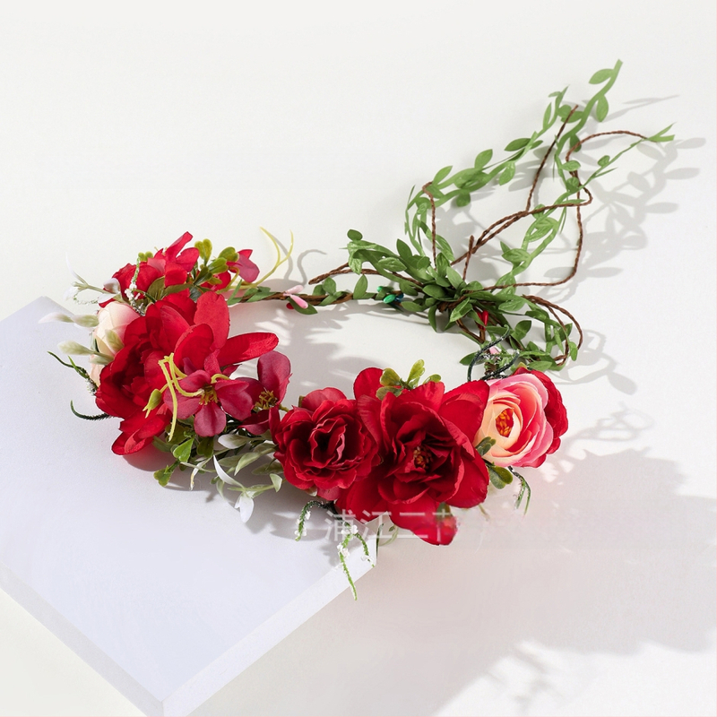 Käsitöö boheemne juuksekroon tekstiil-lilledega lastele