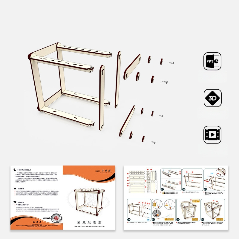 Puidust Niutoni pendel – DIY komplekt füüsikaõpetuseks, hariv mänguasi, kohandatav ja mitmeotstarbeline, 7–14-aastastele.