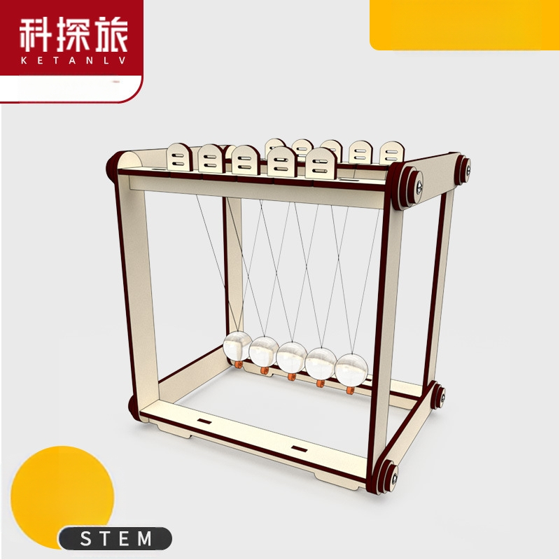 Puidust Niutoni pendel – DIY komplekt füüsikaõpetuseks, hariv mänguasi, kohandatav ja mitmeotstarbeline, 7–14-aastastele.