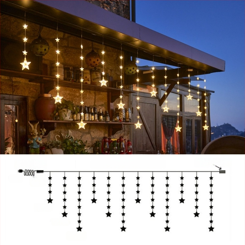 Päikesega tähtedest helendav virten välis- ja rõdukorral, taimekujuline tähtvalgus, 110V, 3C sertifikaat