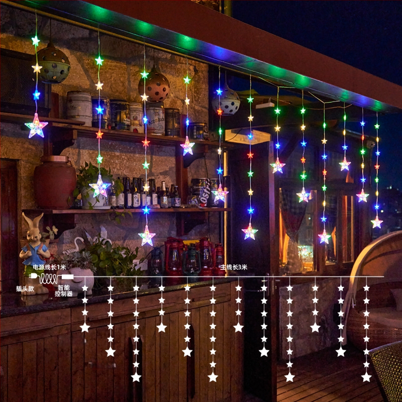 Päikesega tähtedest helendav virten välis- ja rõdukorral, taimekujuline tähtvalgus, 110V, 3C sertifikaat