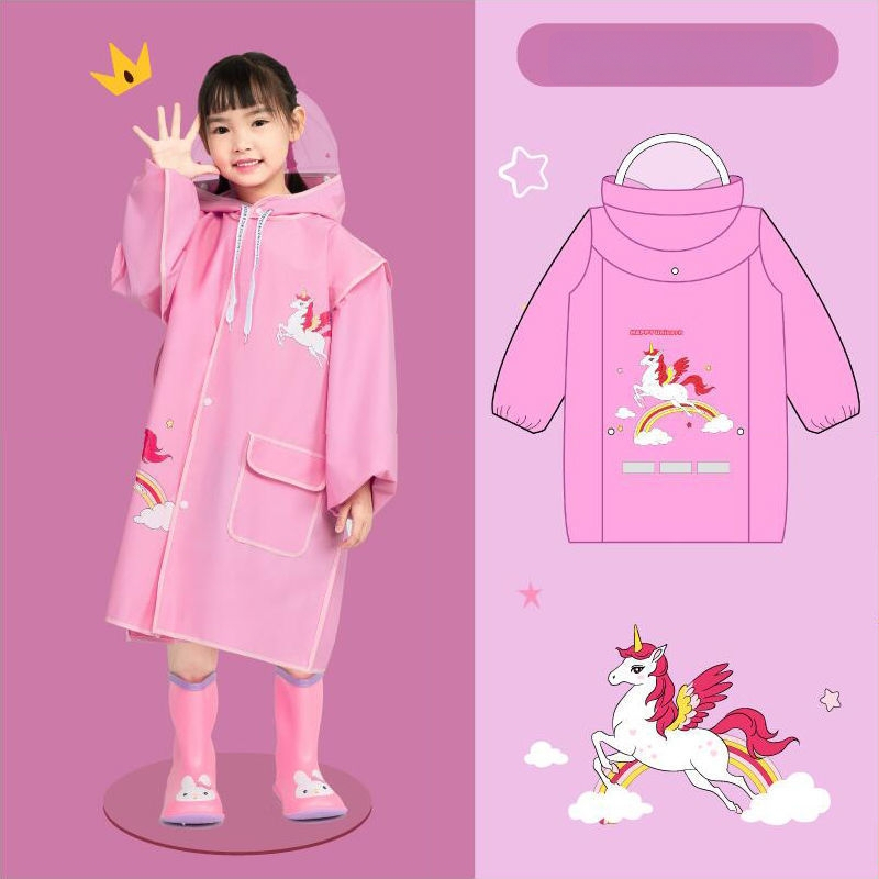 Detské dážďové pončo s karikatúrnym dizajnom, priehľadné EVA, hrúbka 15, PU vodotesný vrstva, pre deti