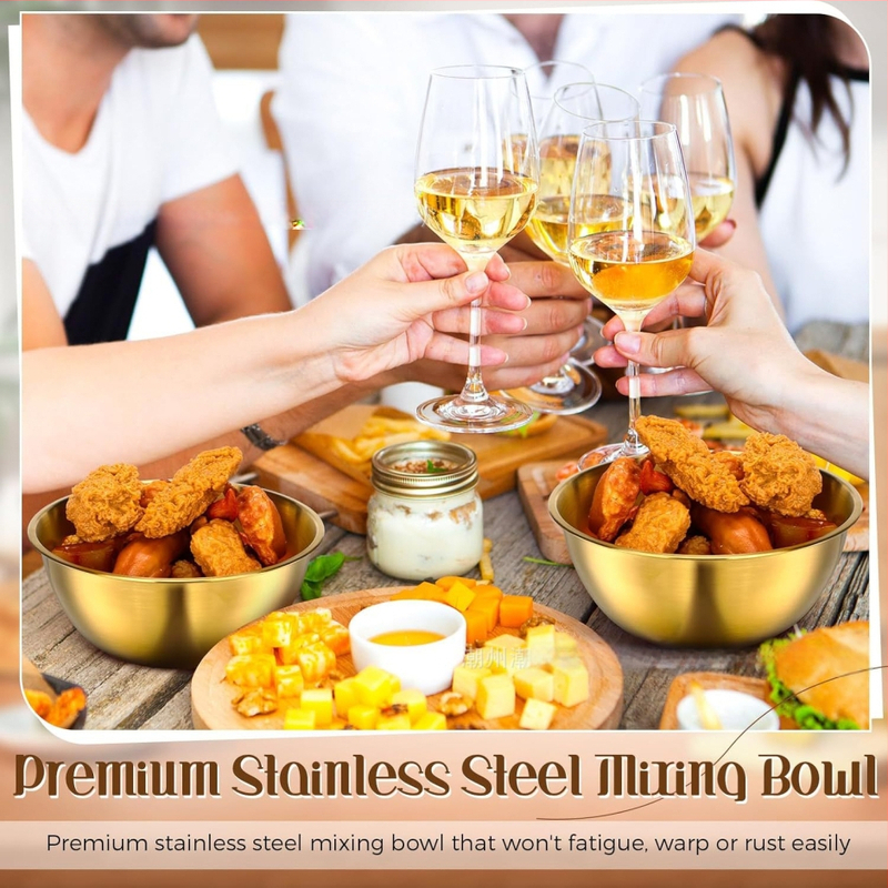 6-osaline roostevabast terasest köögikausside komplekt – munade vahustamiseks, salatile, köögiviljadele, supile, värskuse hoidmiseks, mitmekülgne segamiskauss