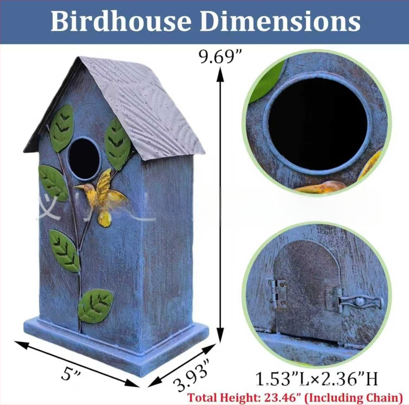 Metallist linnumaja, geomeetriline kuju, kaasaegne minimalistlik stiil, Craftsmanship kaubamärk, mudel 666888
