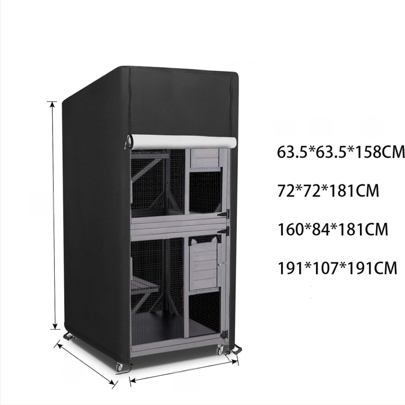 210D Oxford kangast väliskate kassimajale, veekindel ja tolmukindel, laienev avamine, kohandatud logopildi printimine