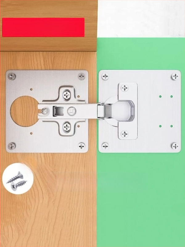 Roostevabast terasest hingeplaat kappide ja garderoobide uste jaoks, kruviavadega paigaldamiseks