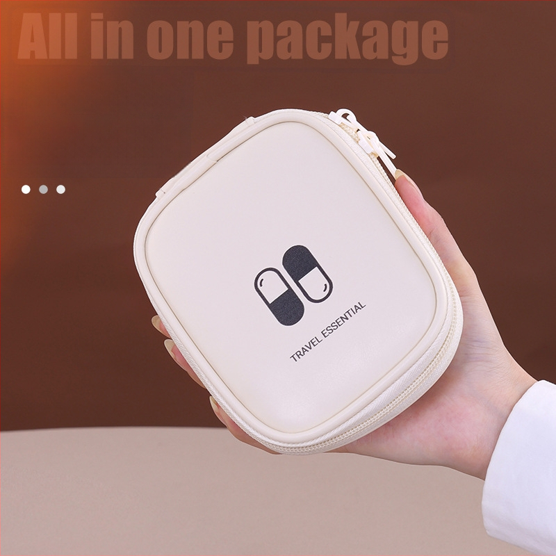 Väike kaasaskantav ravimite hoiukott, mudel 105, kuubikukujulised, PU materjal, mitmekülgne, reisile ideaalne