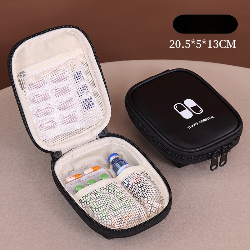 Väike kaasaskantav ravimite hoiukott, mudel 105, kuubikukujulised, PU materjal, mitmekülgne, reisile ideaalne