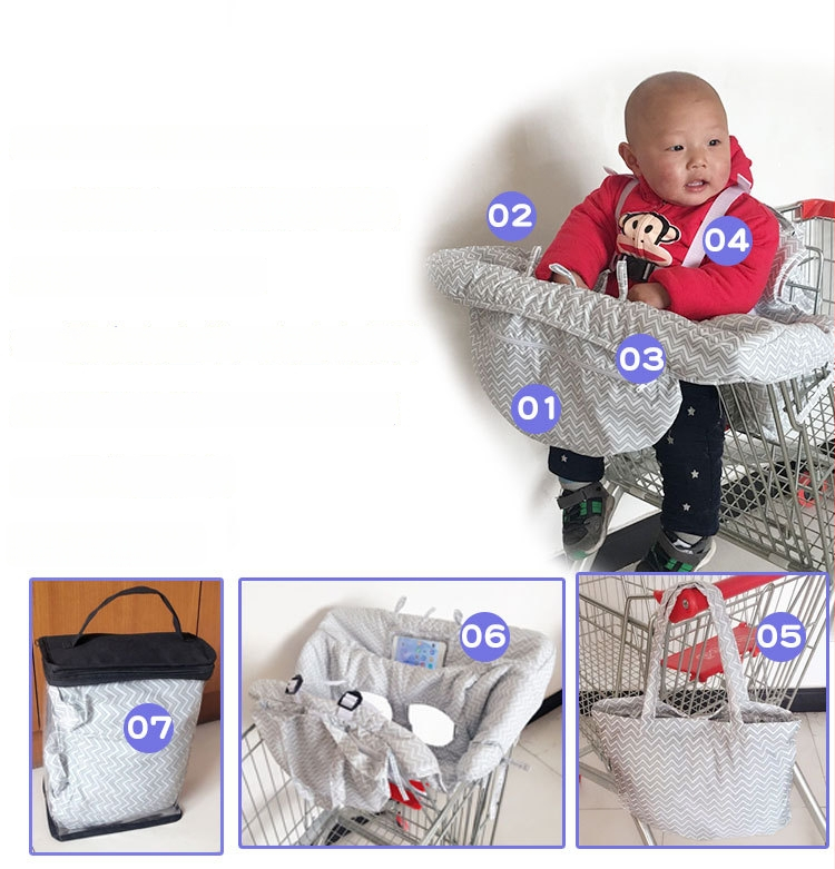 Doole beebide ostukorvi istmepadi – pehmendatud istmepadi ostukorvile ja söögito_toolidele; materjal: Printed Chunya Spinning; täidis: liimivaba puuvill; sobib üle 6 kuu vanustele lastele