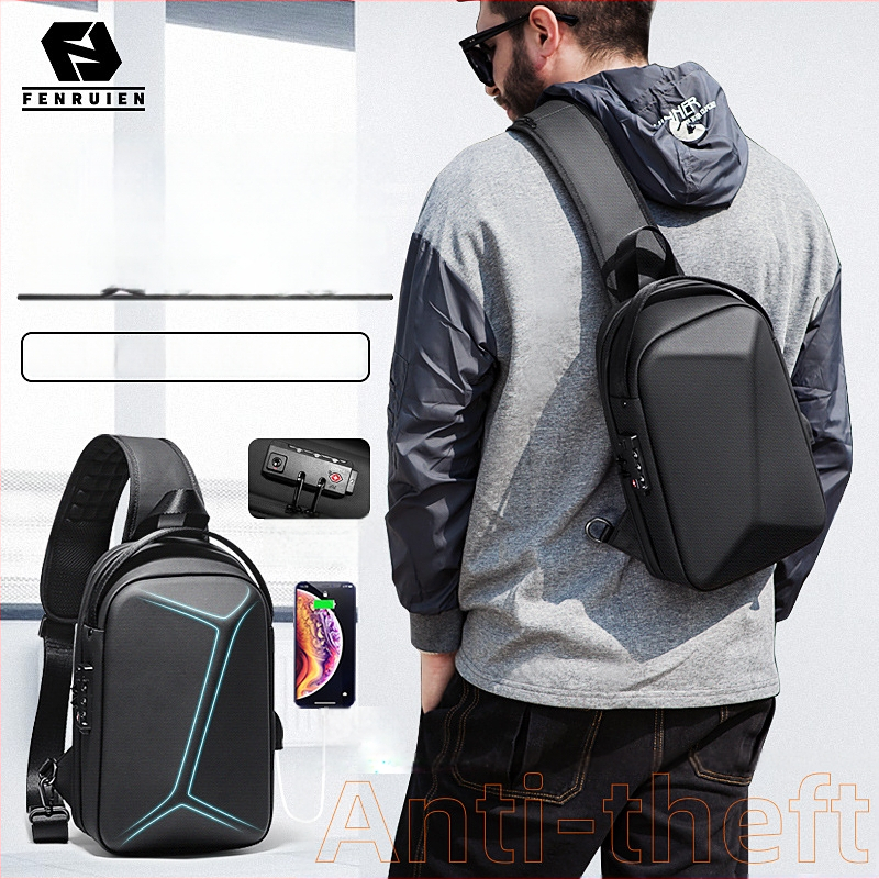 Meeste rinna kott, Oxford kangas, anti-theft lukustusega, sisemised taskud: lukuga tasku, telefoni tasku, ID-kaardi tasku, sülearvuti tasku, mudel F-5107