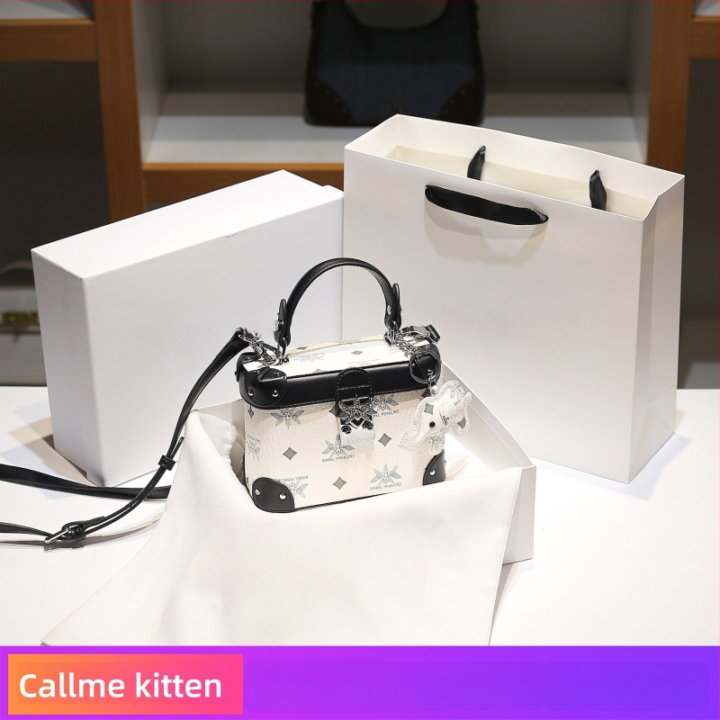 PU kunstnahast kasti kott, ruudukujuline crossbody, lukustusega, polüestri vooder, sisemine zip-kott