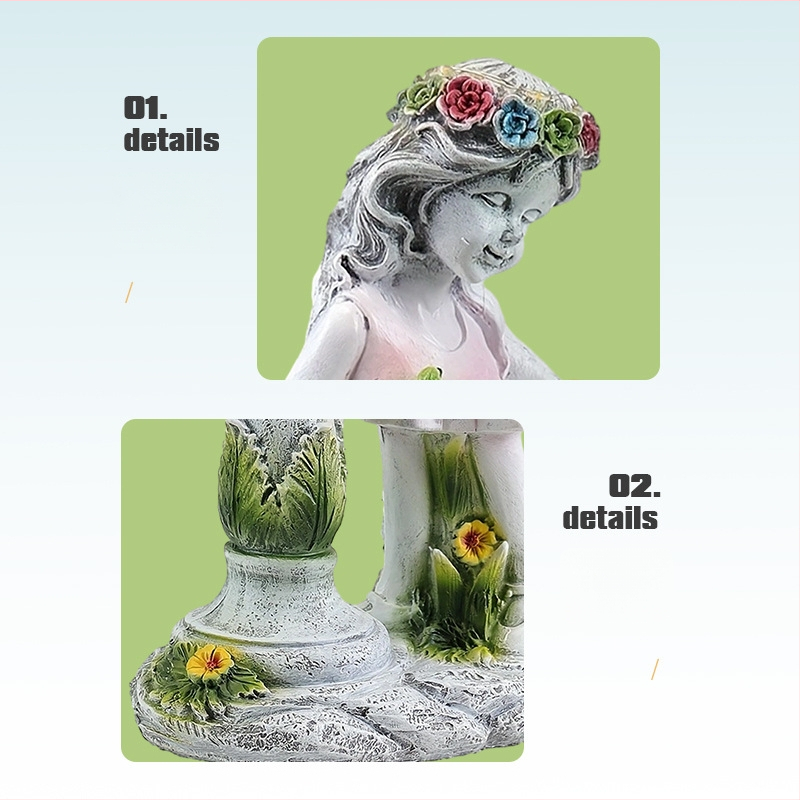 Resiinist aias haldja kuju – Ameerika Country stiil, XZ018 Small Fairy, Bränd XinZhan Electronics