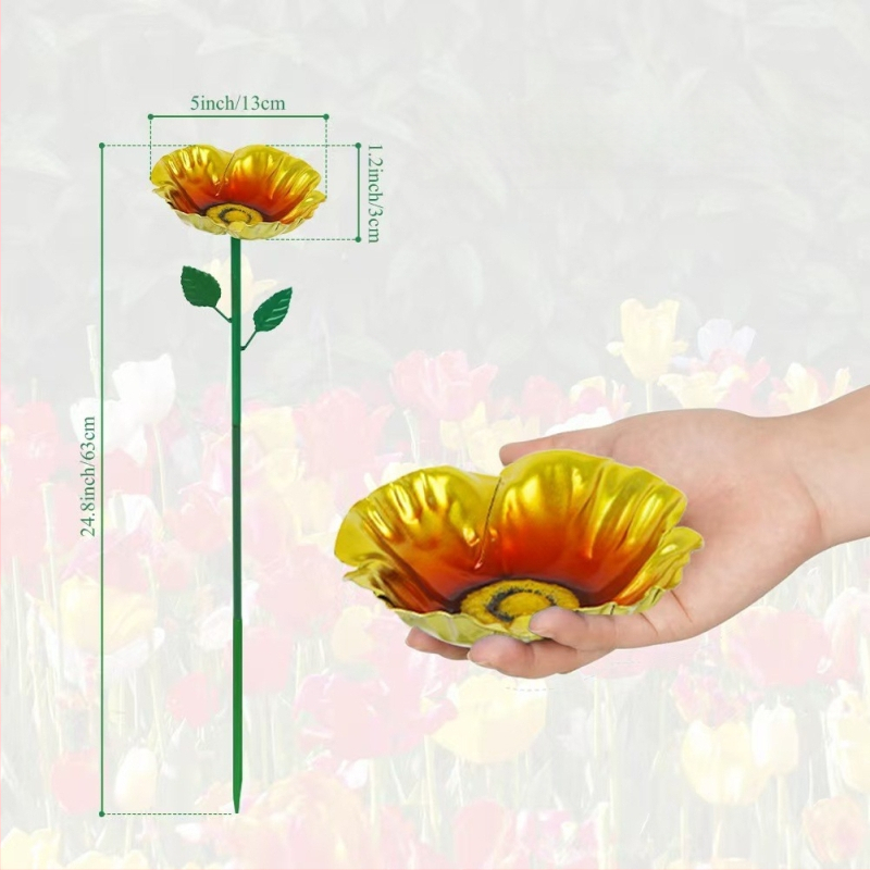 Lindude toidukarp ja veepaik, rauast käsitöö, päevalille disain, väline aed