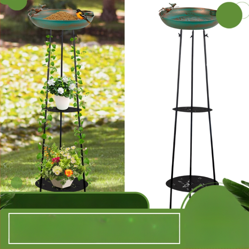 Raudne taimede alus koos roniva raamiga ja linnuvanniga – osaliselt käsitsi ja osaliselt mehhaaniline konstruktsioon, kaal 1200 g, tootekood Yf47121503