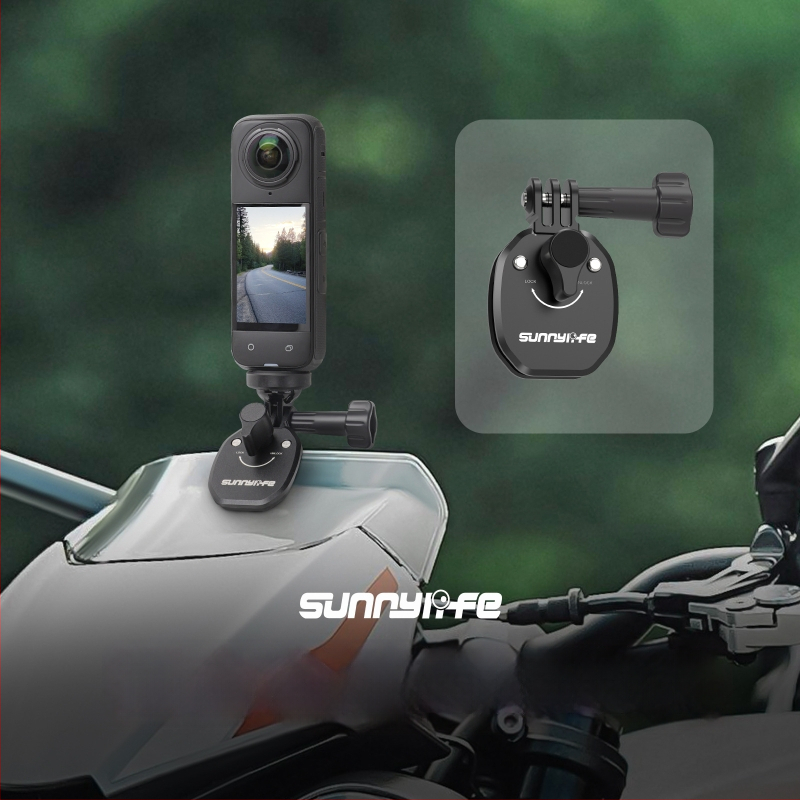 OSMO 360 Mootorratta tuuleklaasi klipikaamera kinnitus, ZJ846, alumiiniumisulamist segu + silikoon, 76×41×40 mm, ühildu Action-kaameratega