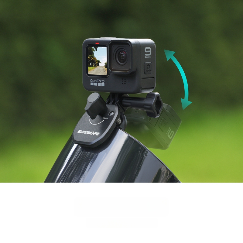 OSMO 360 Mootorratta tuuleklaasi klipikaamera kinnitus, ZJ846, alumiiniumisulamist segu + silikoon, 76×41×40 mm, ühildu Action-kaameratega