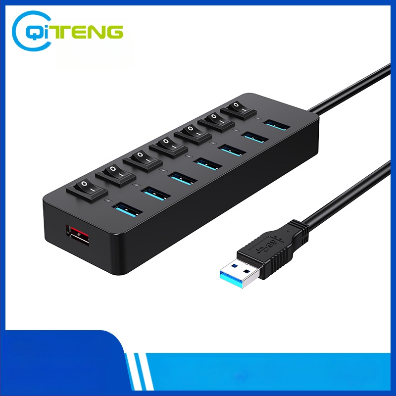 7-porte USB 3.0 hub välise toiteallikaga, 5 Gbps, 60 cm kaabel