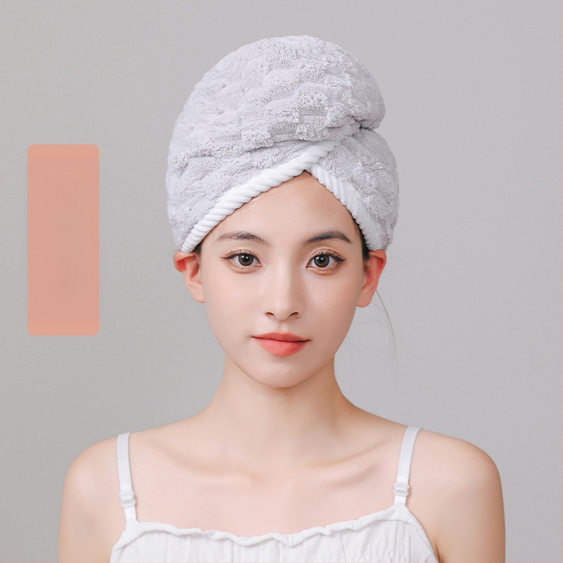 Juukseid kuivatav müts korallfliisist, 150D, üle 200 g, äärteõmblus ja lihtne kudumine, Tonghua kaubamärk