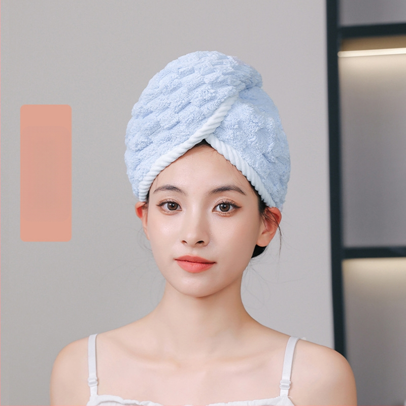 Juukseid kuivatav müts korallfliisist, 150D, üle 200 g, äärteõmblus ja lihtne kudumine, Tonghua kaubamärk