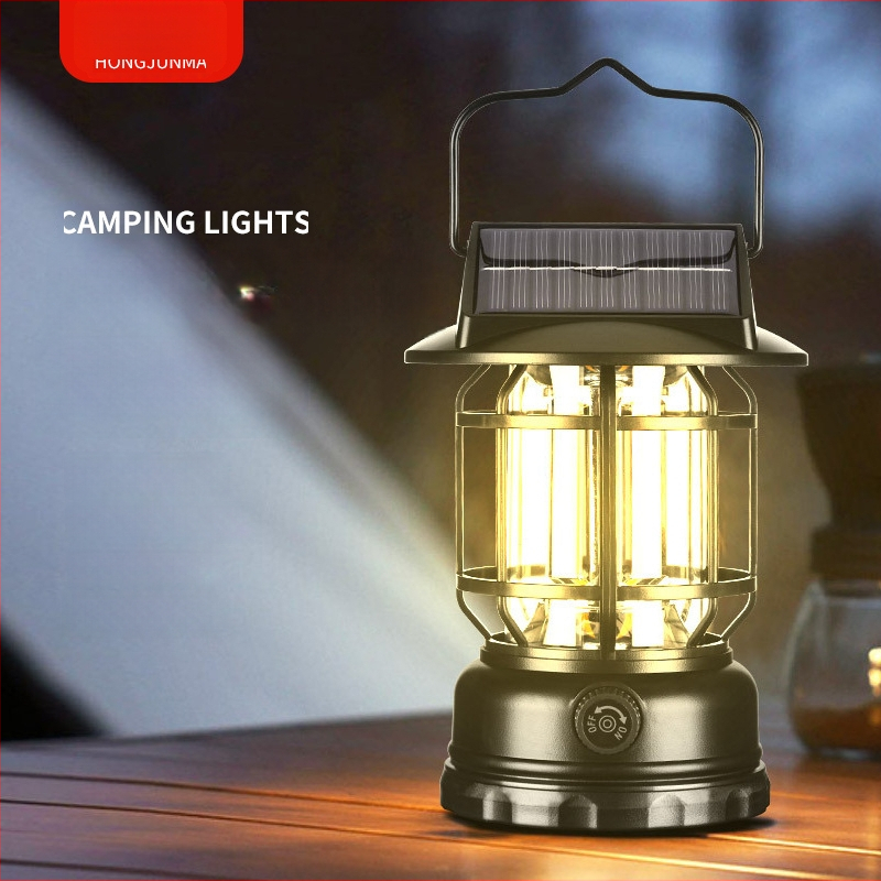 Päikesepõhine LED-kempingu lamp, veekindel välistingimustes kasutamiseks, laetav aku 1200mAh, 60 LED, 5V, 5W