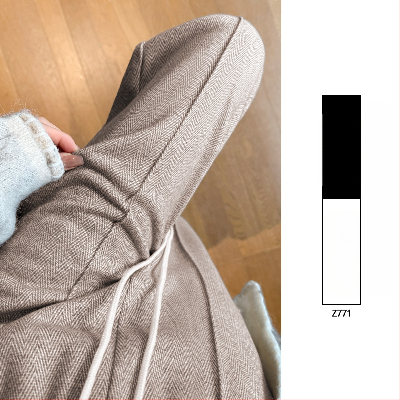 Naiste villased laiad püksid Capri pikkusega, kootud kangas, tavaline paksus, ei venita, igapäevaseks kandmiseks