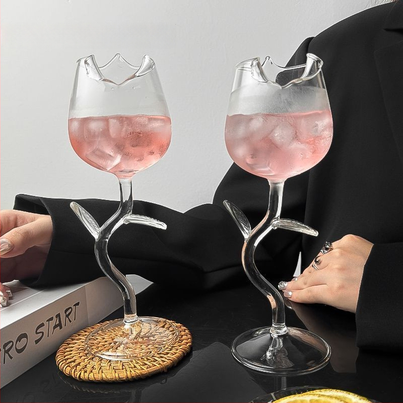 Veiniklaas lillemotiiviga, uus hiina stiil, maht 1–100 ml, tavaline klaas